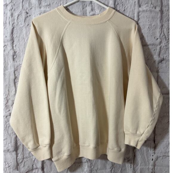 Vintage Hanes Her Way Size Large Sweatshirt Off White Single Stitch - Picture 5 of 9